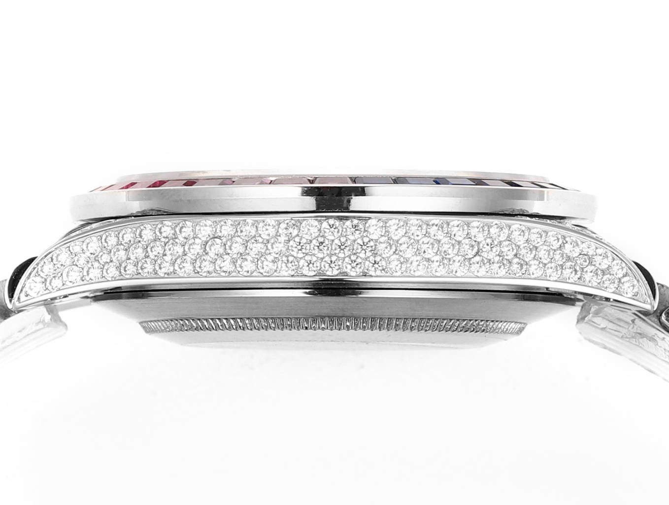 MS Factory Datejust 41mm Full‑Paved Diamond Watch 904L Steel 3235 Automatic Movement Rainbow Bezel