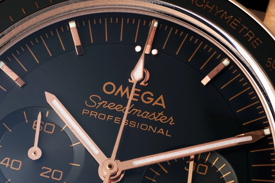 OMEGA Speedmaster Moonwatch 3861 Caliber Moonshine 18K Gold Chronograph 42mm