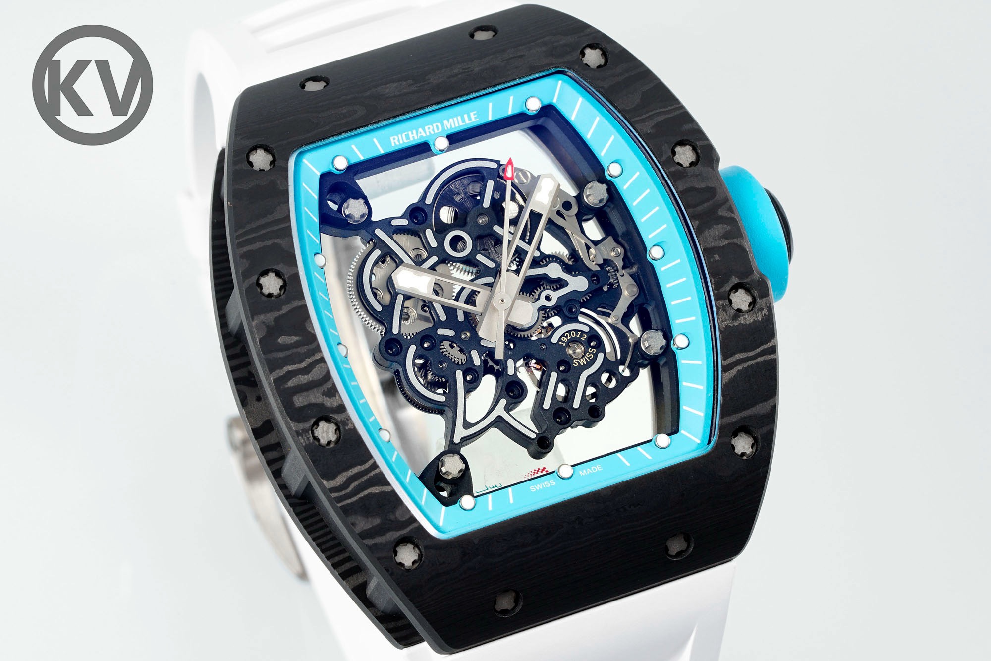 Richard Mille RM055 Tonneau Hollow Automatic Watch Light 74.3g FKM Rubber Strap
