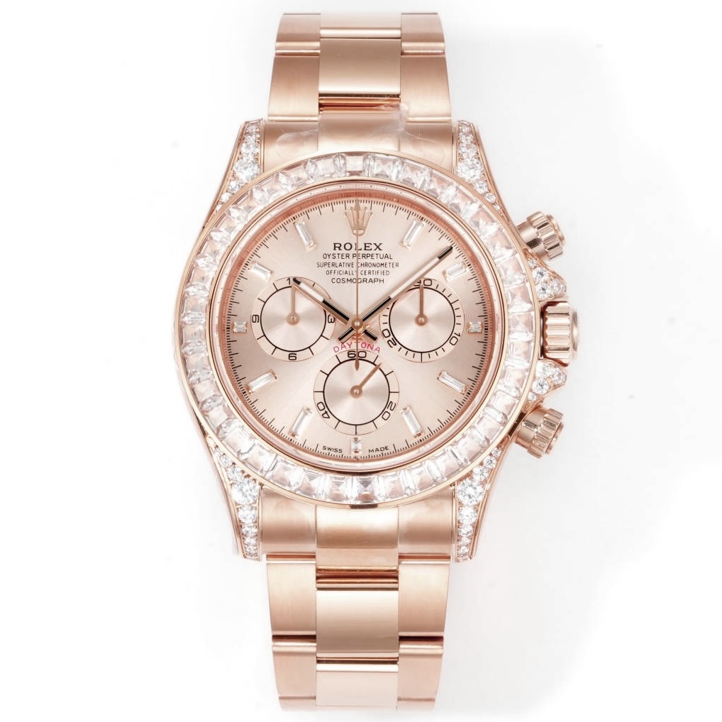 Rolex Cosmograph Daytona 40mm N+ Factory V2 Weighted Baguette Bezel Automatic Watch