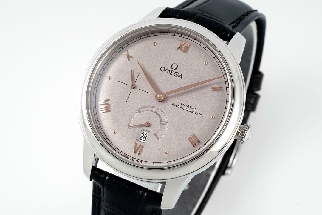 Omega De Ville Power‑Reserve Automatic Mechanical Watch, Genuine Calfskin Leather Strap