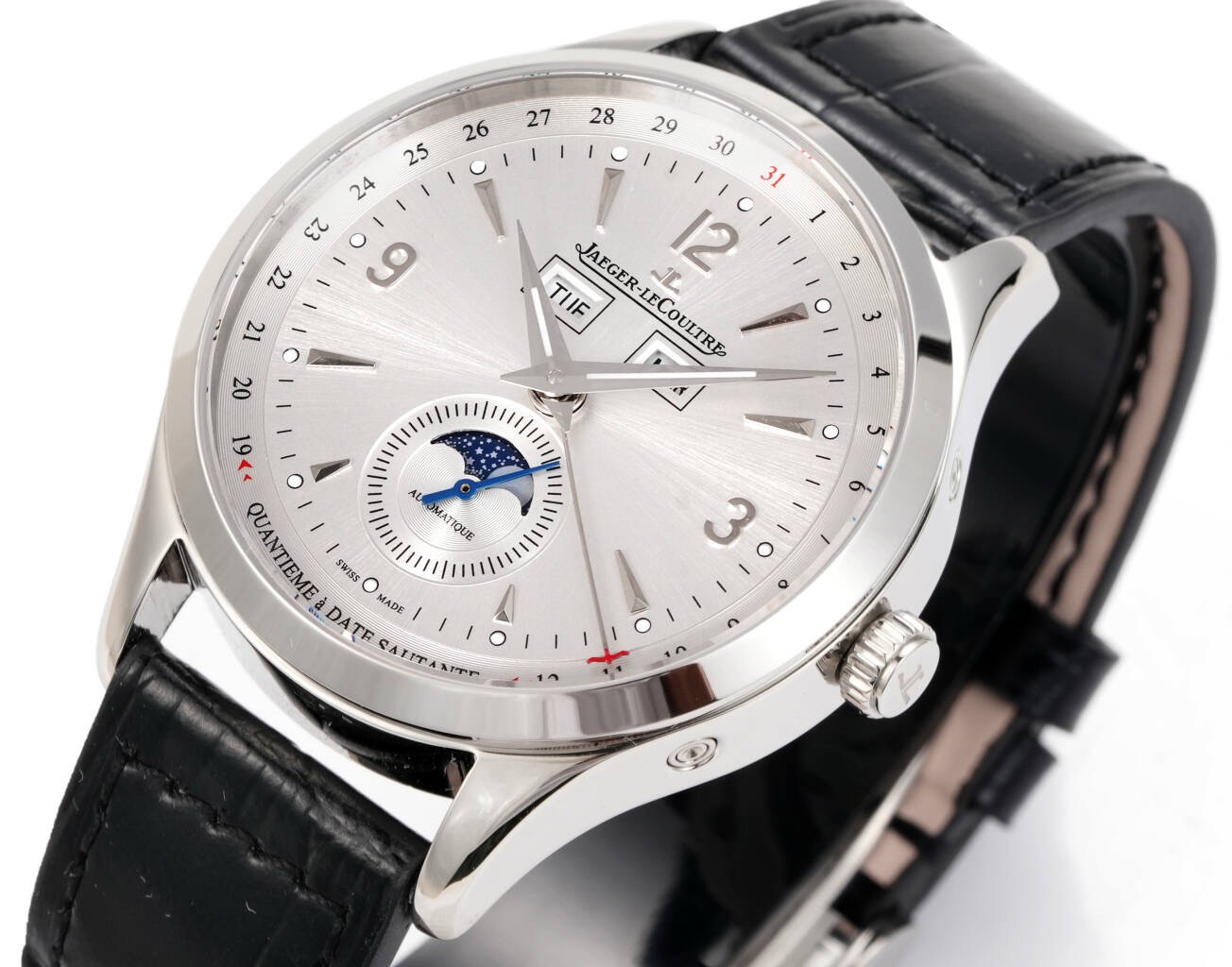 Jaeger-LeCoultre Master Calendar Moon Phase Automatic Watch 40mm Genuine Leather Strap