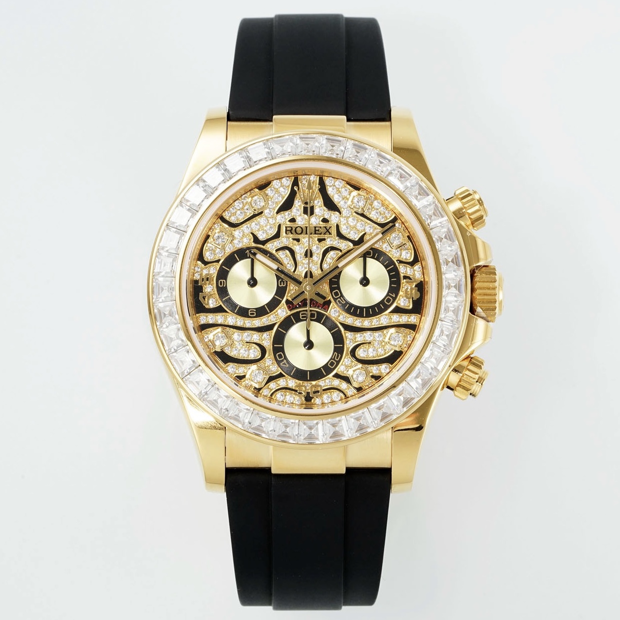 Rolex PPM Tiger Eye Moissanite Chronograph
