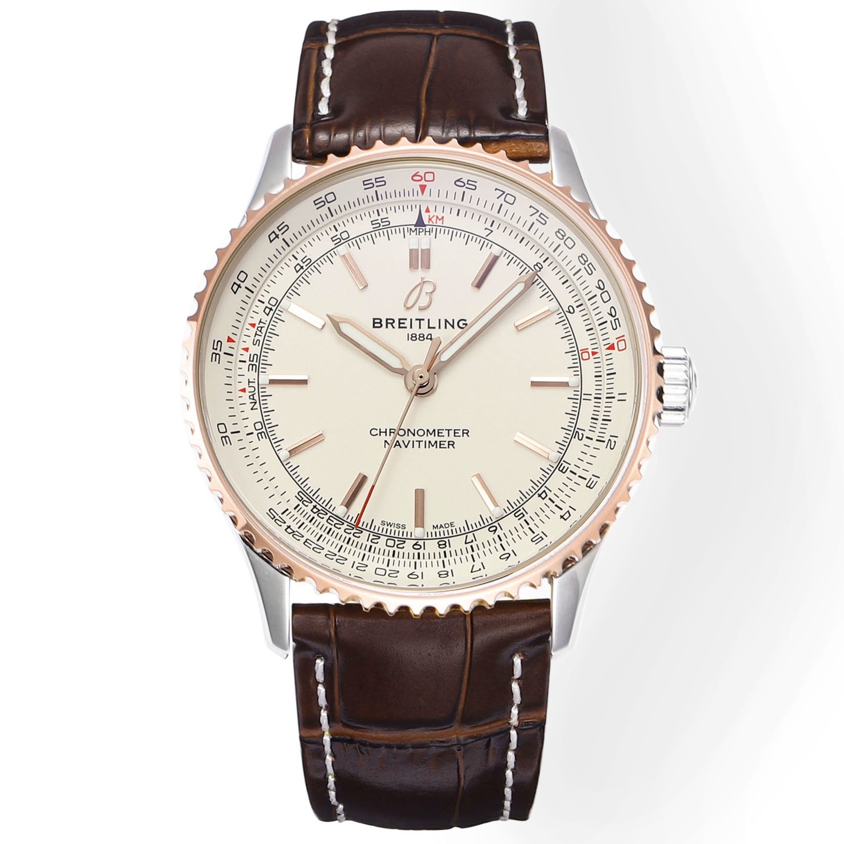 BREITLING Navitimer 1 Pilot Watch 41mm, TW Factory Seagull 2824 Automatic Leather Strap