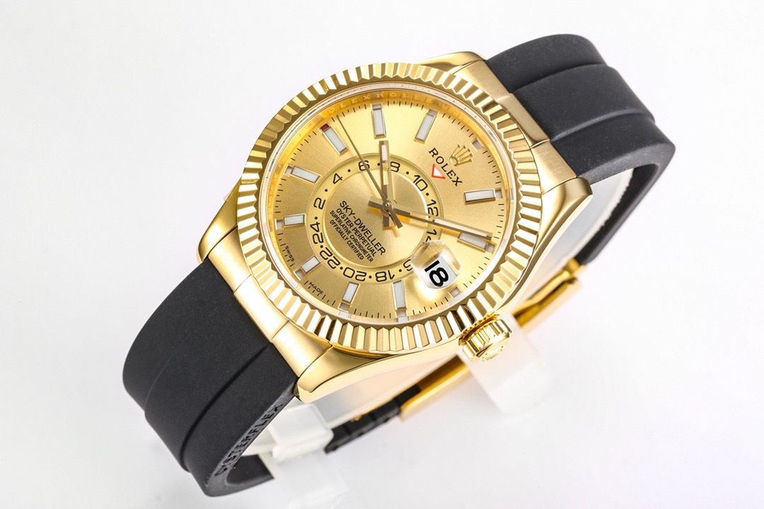 Rolex Sky‑Dweller Watch 42mm 904L Steel 9002 Automatic Movement Ring Command Bezel