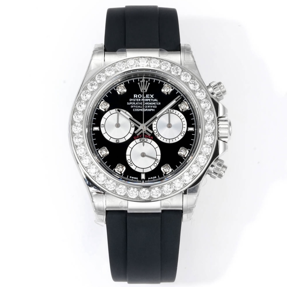 Rolex Cosmograph Daytona 40mm N+ Factory V2 Weighted Baguette Bezel Automatic Watch
