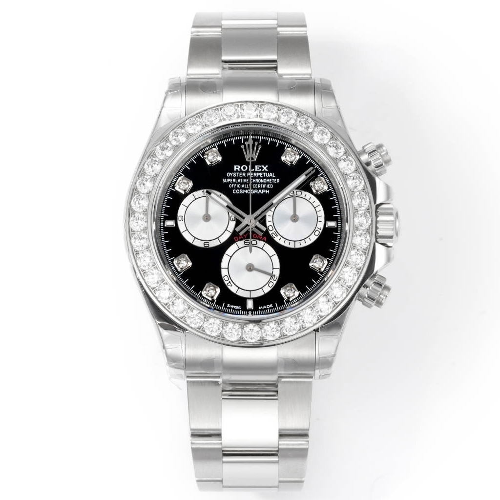 Rolex Cosmograph Daytona 40mm N+ Factory V2 Weighted Baguette Bezel Automatic Watch