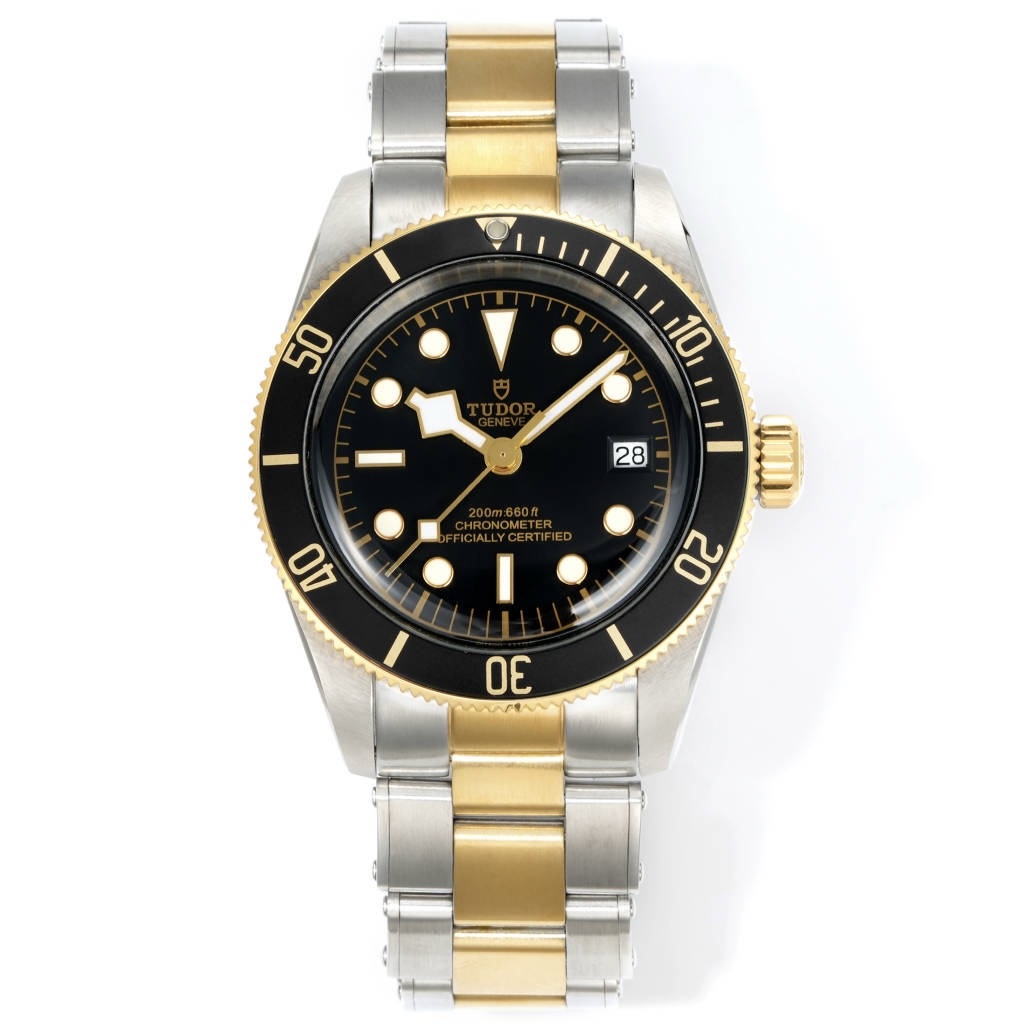 Tudor Black Bay GMT Automatic Diver Watch 41mm, Domed Sapphire Crystal, Rivet Stainless Steel Bracelet, Multiple Ceramic Bezel Color Options