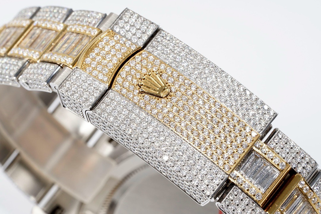 Rolex TW Factory Fully Iced‑Out Datejust 41mm Men Watch, Full Paved Stones, 2824 Automatic Movement