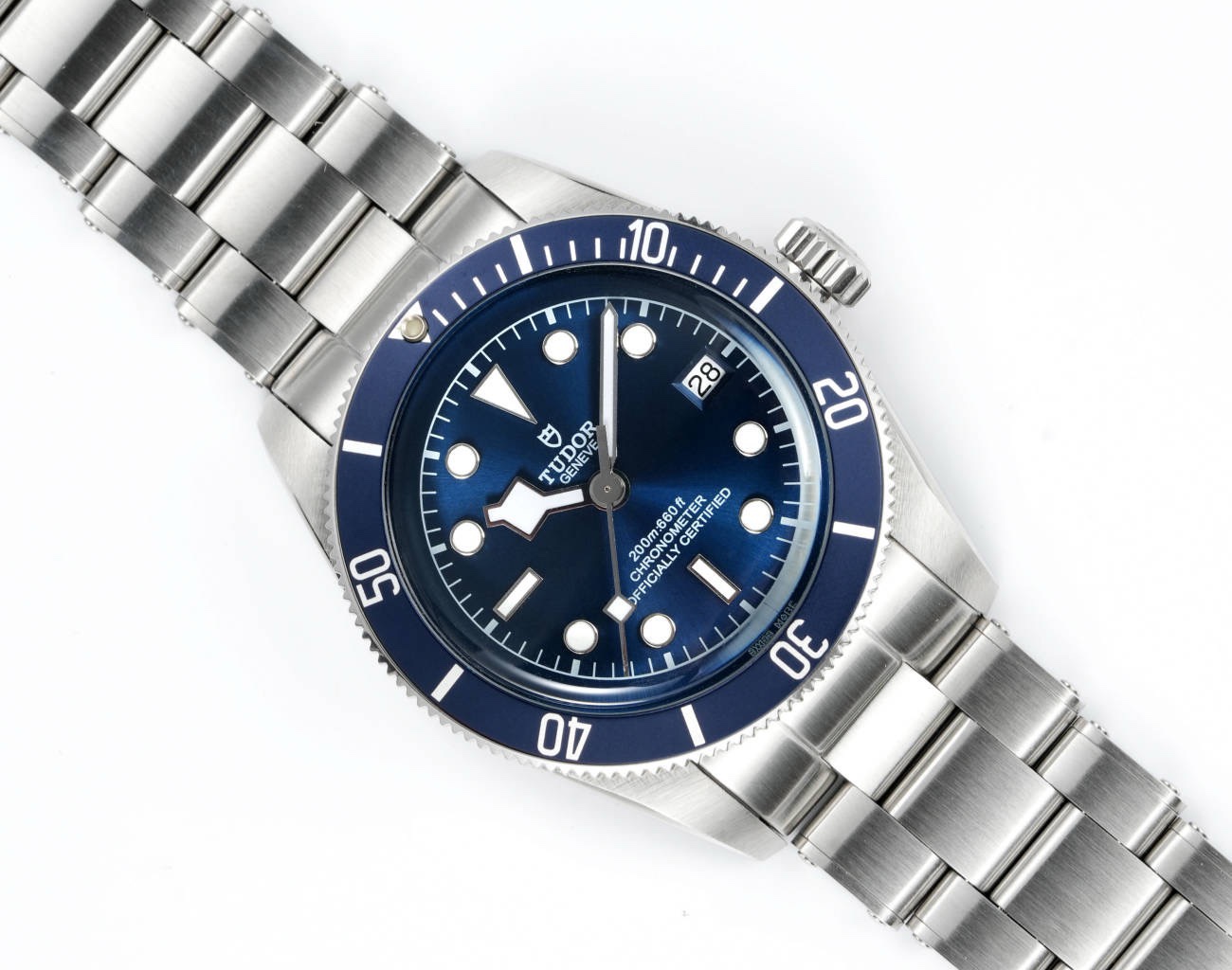 Tudor Black Bay GMT Automatic Diver Watch 41mm, Domed Sapphire Crystal, Rivet Stainless Steel Bracelet, Multiple Ceramic Bezel Color Options