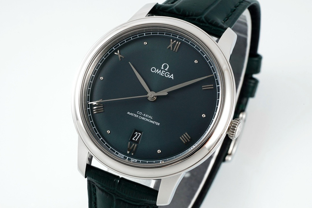 Omega De Ville Power‑Reserve Automatic Mechanical Watch, Genuine Calfskin Leather Strap