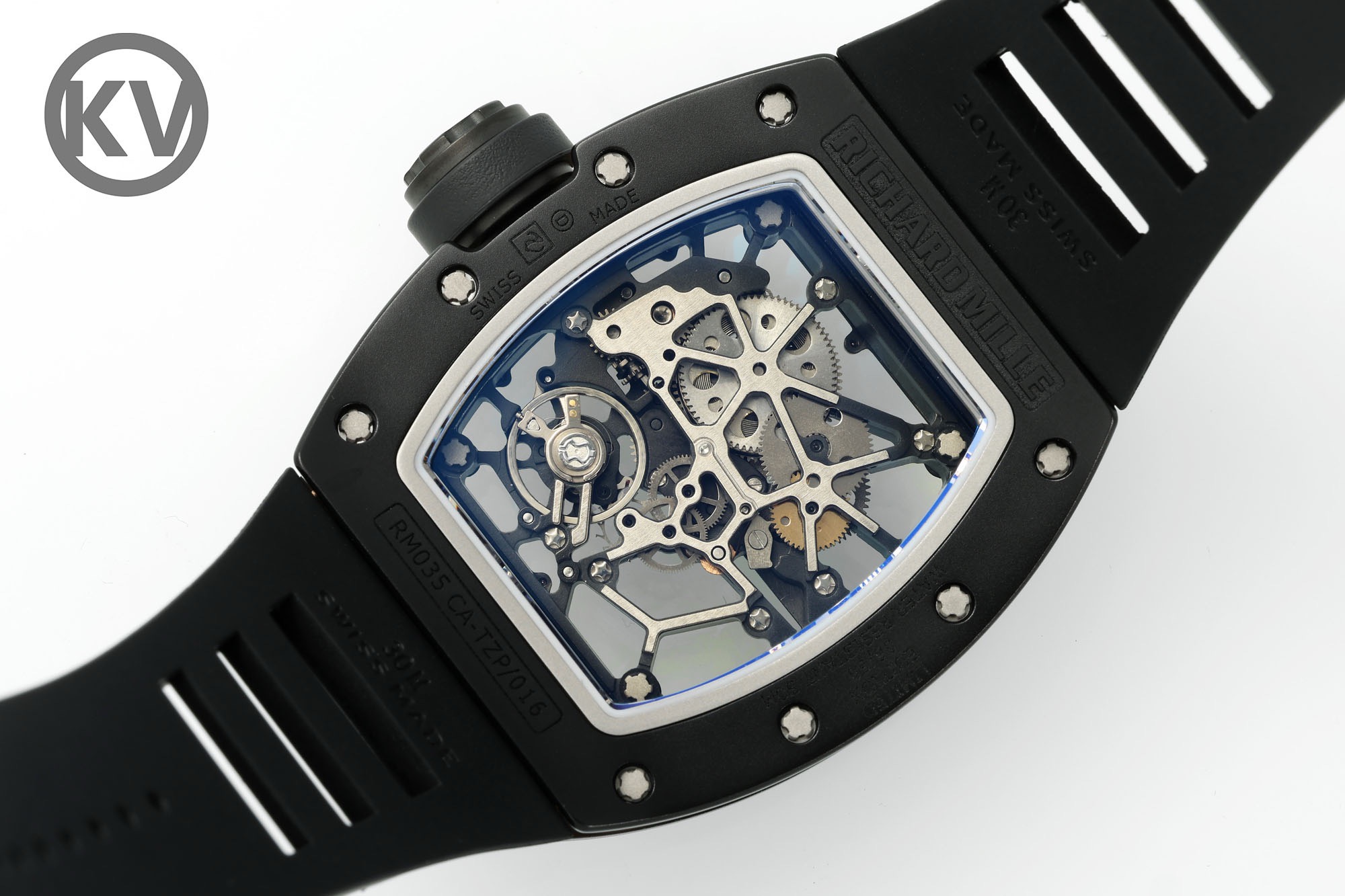 Richard Mille RM035 Americas Hollow Tonneau Mechanical Watch Magnesium Alloy Rubber Strap Multi Colors