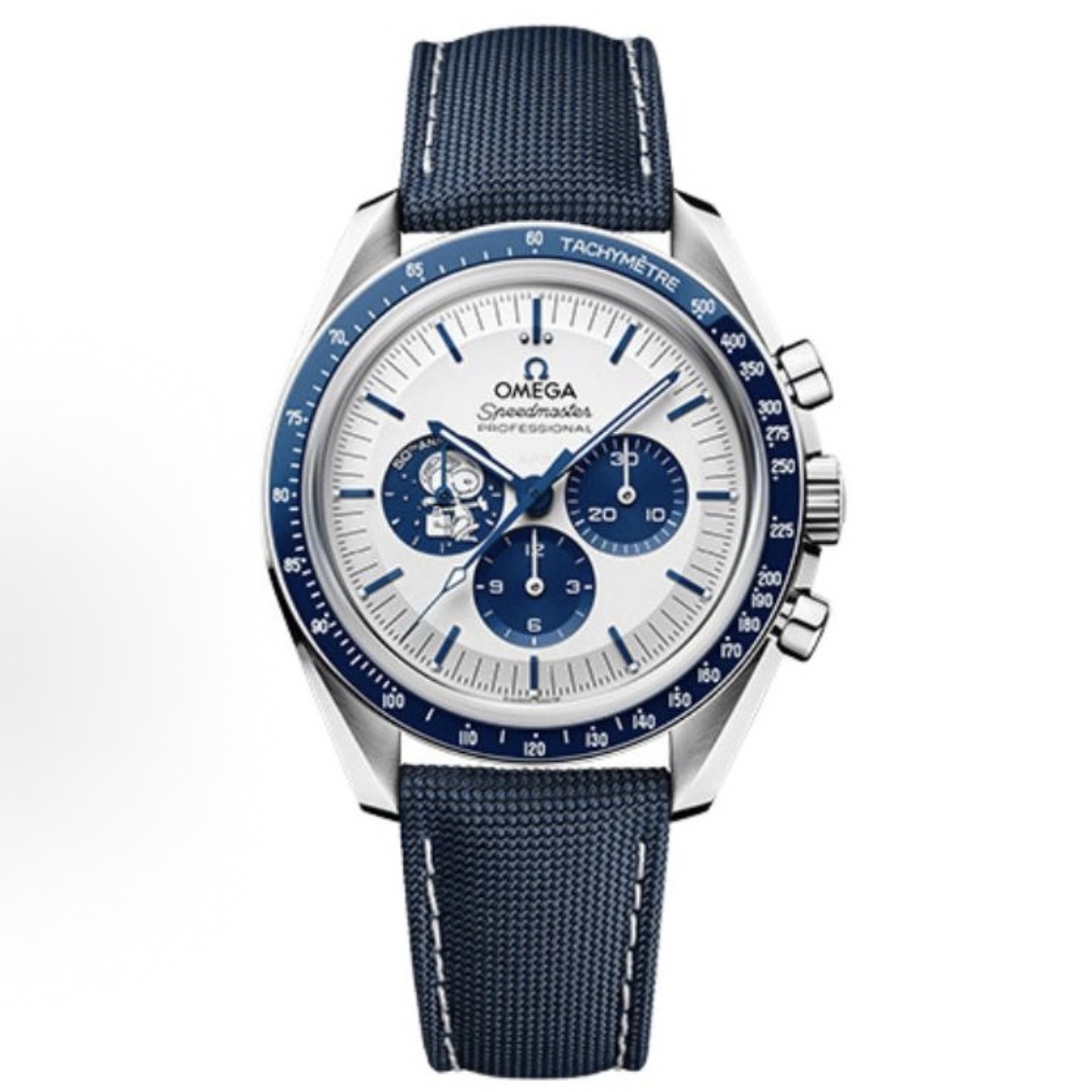 Omega Speedmaster Snoopy Award 42mm Manual Chronograph Watch Black Nylon Strap