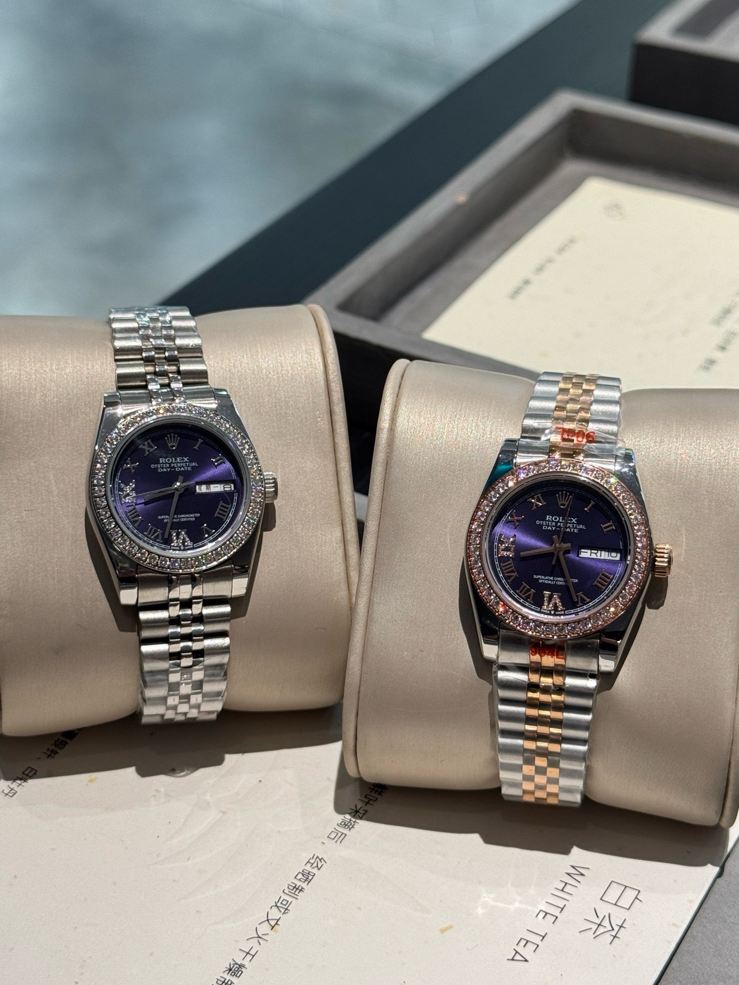 Rolex Datejust 31mm Ladies Watch Diamond Bezel Purple Roman Dial Stainless Steel Jubilee Bracelet Women Wristwatch