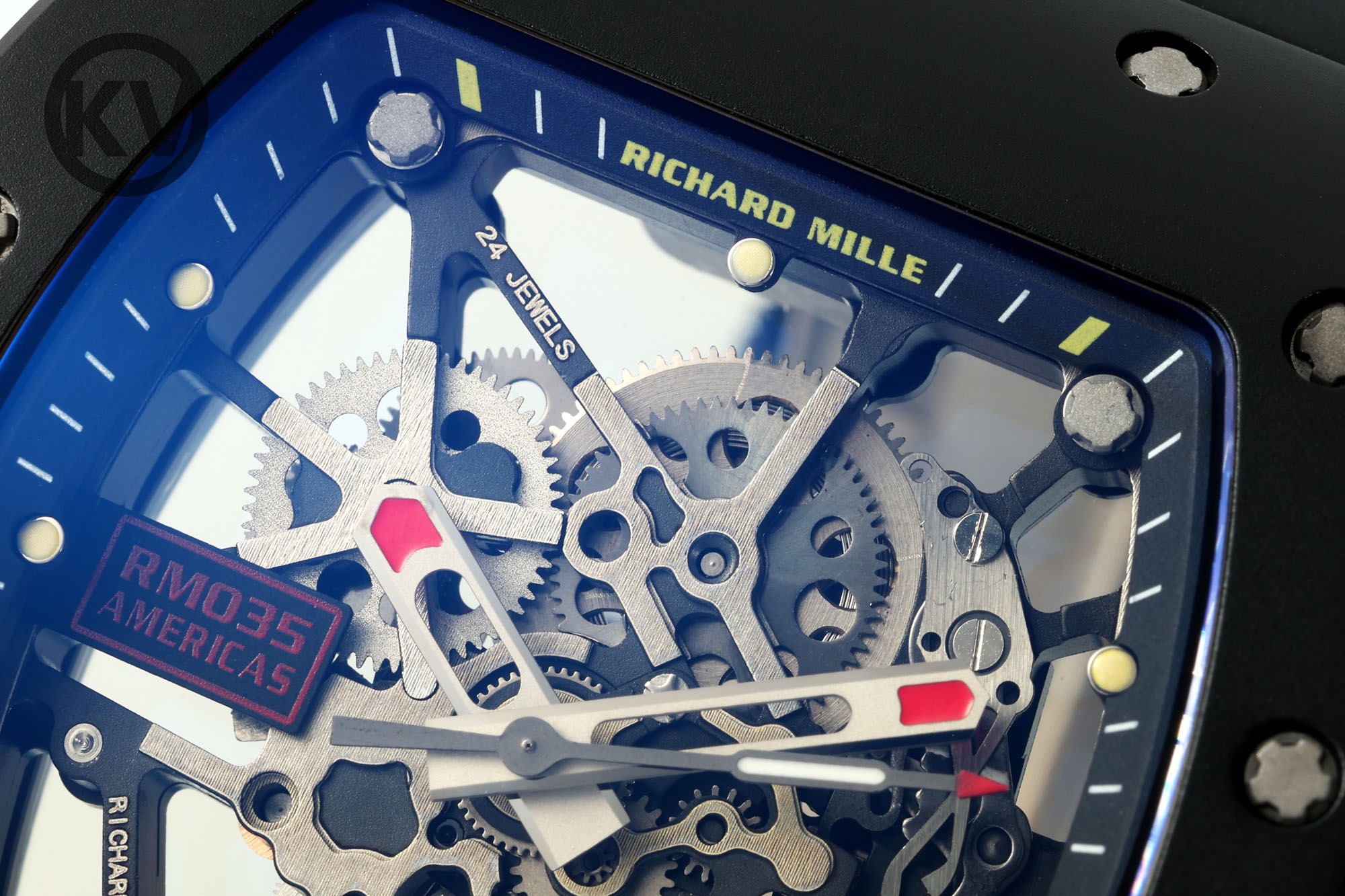 Richard Mille RM035 Americas Hollow Tonneau Mechanical Watch Magnesium Alloy Rubber Strap Multi Colors