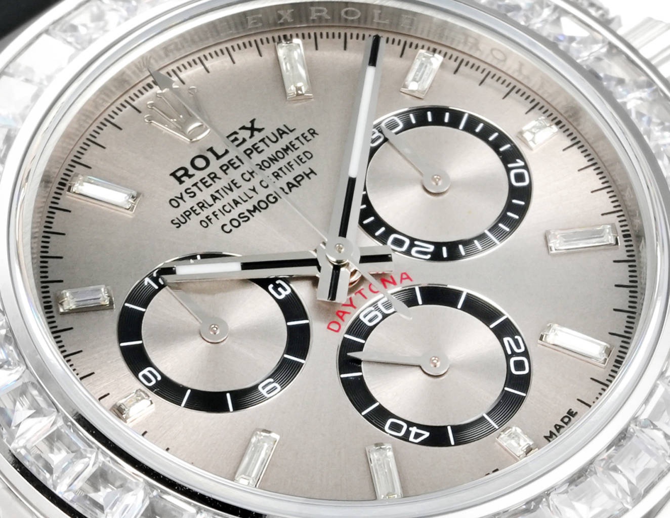 Rolex Cosmograph Daytona 40mm N+ Factory V2 Weighted Baguette Bezel Automatic Watch