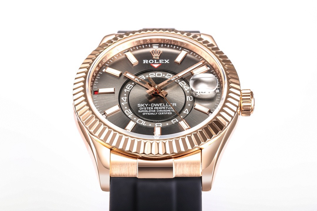 Rolex Sky‑Dweller Watch 42mm 904L Steel 9002 Automatic Movement Ring Command Bezel