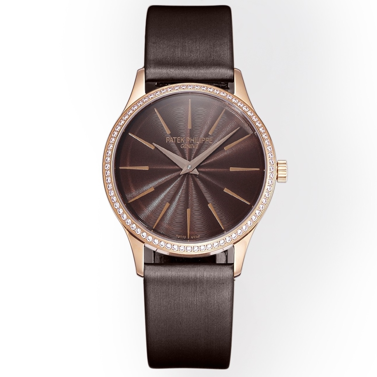 Patek Philippe Calatrava Ladies Watch 35mm | Slim Cal.240 Automatic Guilloché Dial Watch
