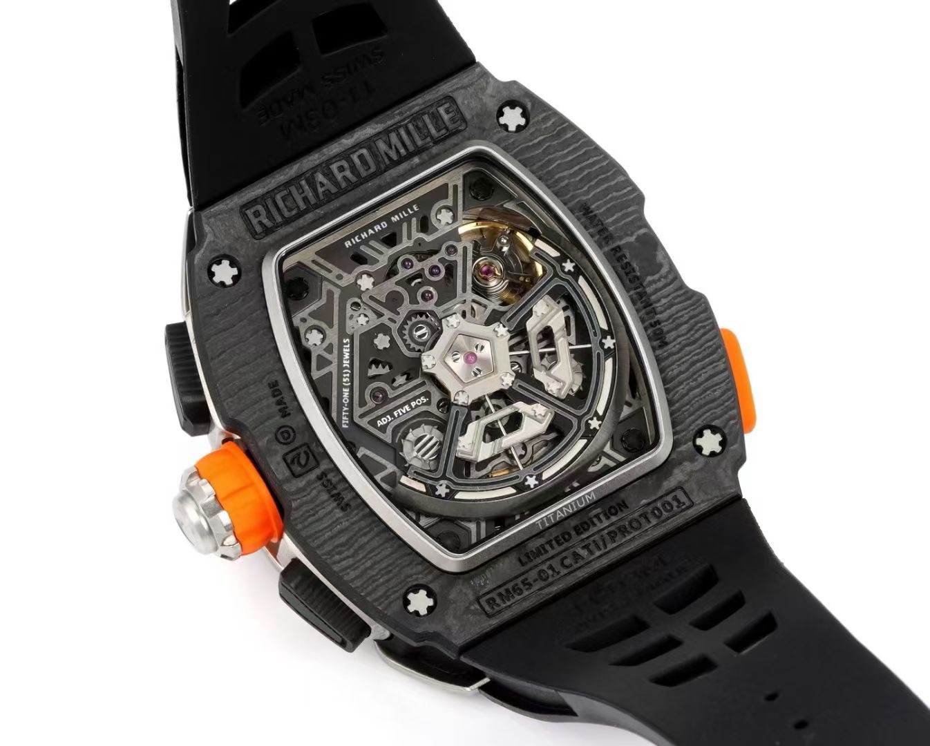 Richard Mille RM 65-01 McLaren W1 Automatic Chronograph Watch, Carbon TPT & Grade 5 Titanium Case