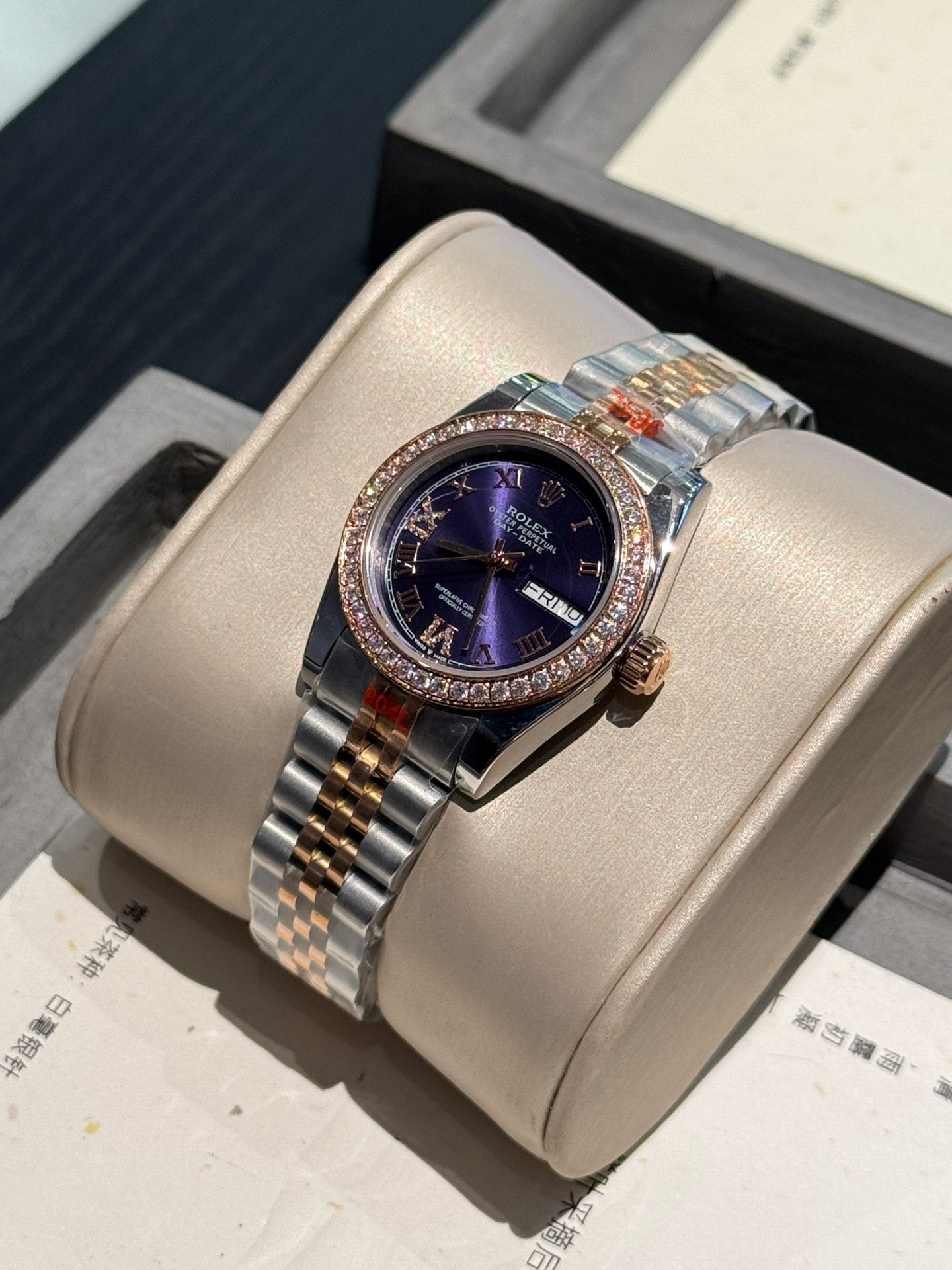 Rolex Datejust 31mm Ladies Watch Diamond Bezel Purple Roman Dial Stainless Steel Jubilee Bracelet Women Wristwatch