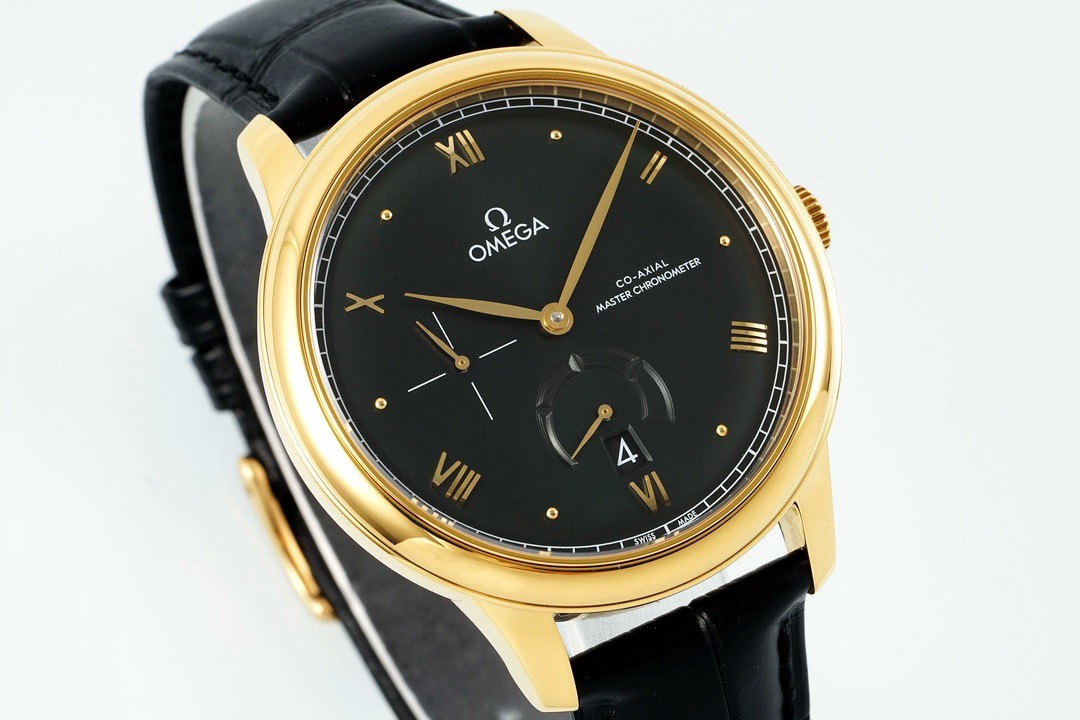 Omega De Ville Power‑Reserve Automatic Mechanical Watch, Genuine Calfskin Leather Strap