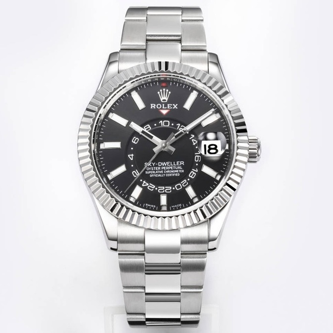 Rolex Sky‑Dweller Watch 42mm 904L Steel 9002 Automatic Movement Ring Command Bezel