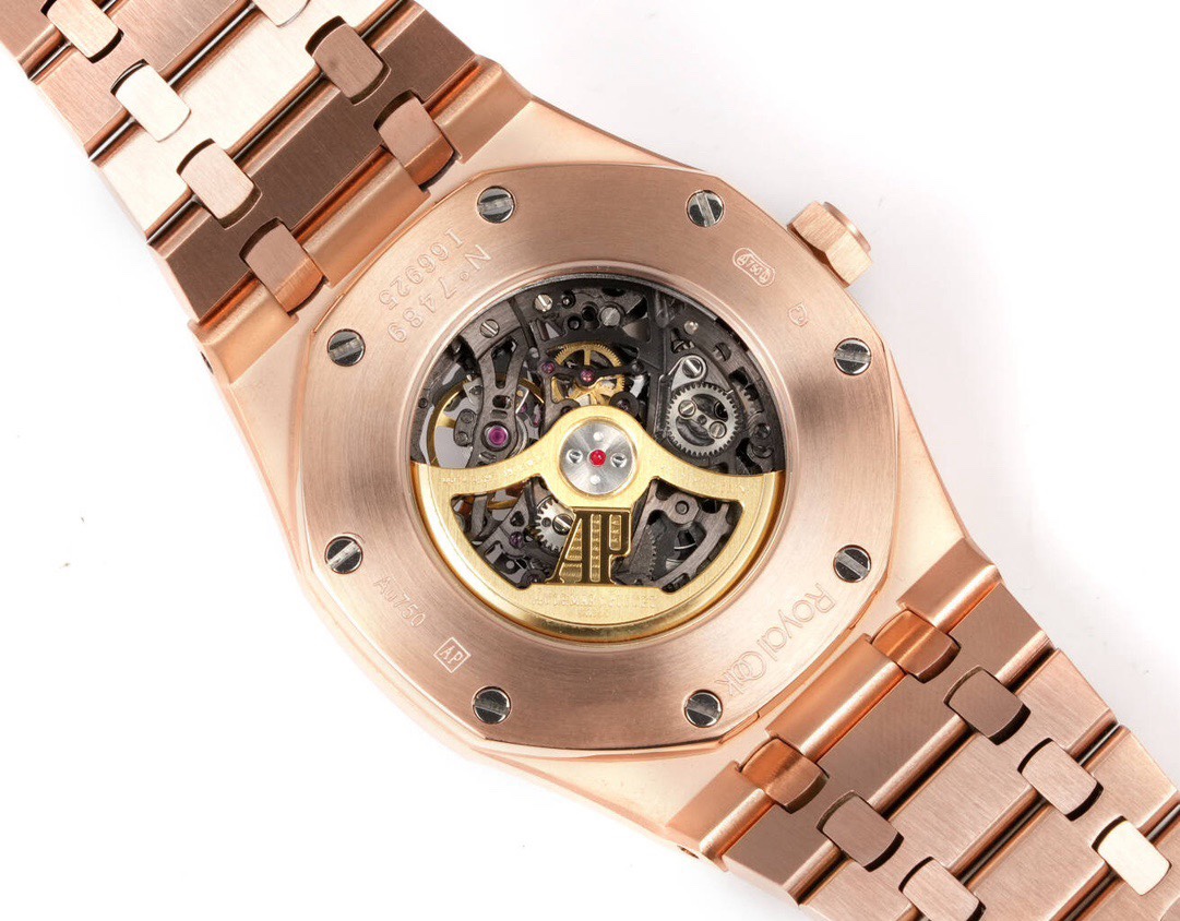 Audemars Piguet Royal Oak Skeleton Frosted Gold Rainbow Bezel AP2 Version