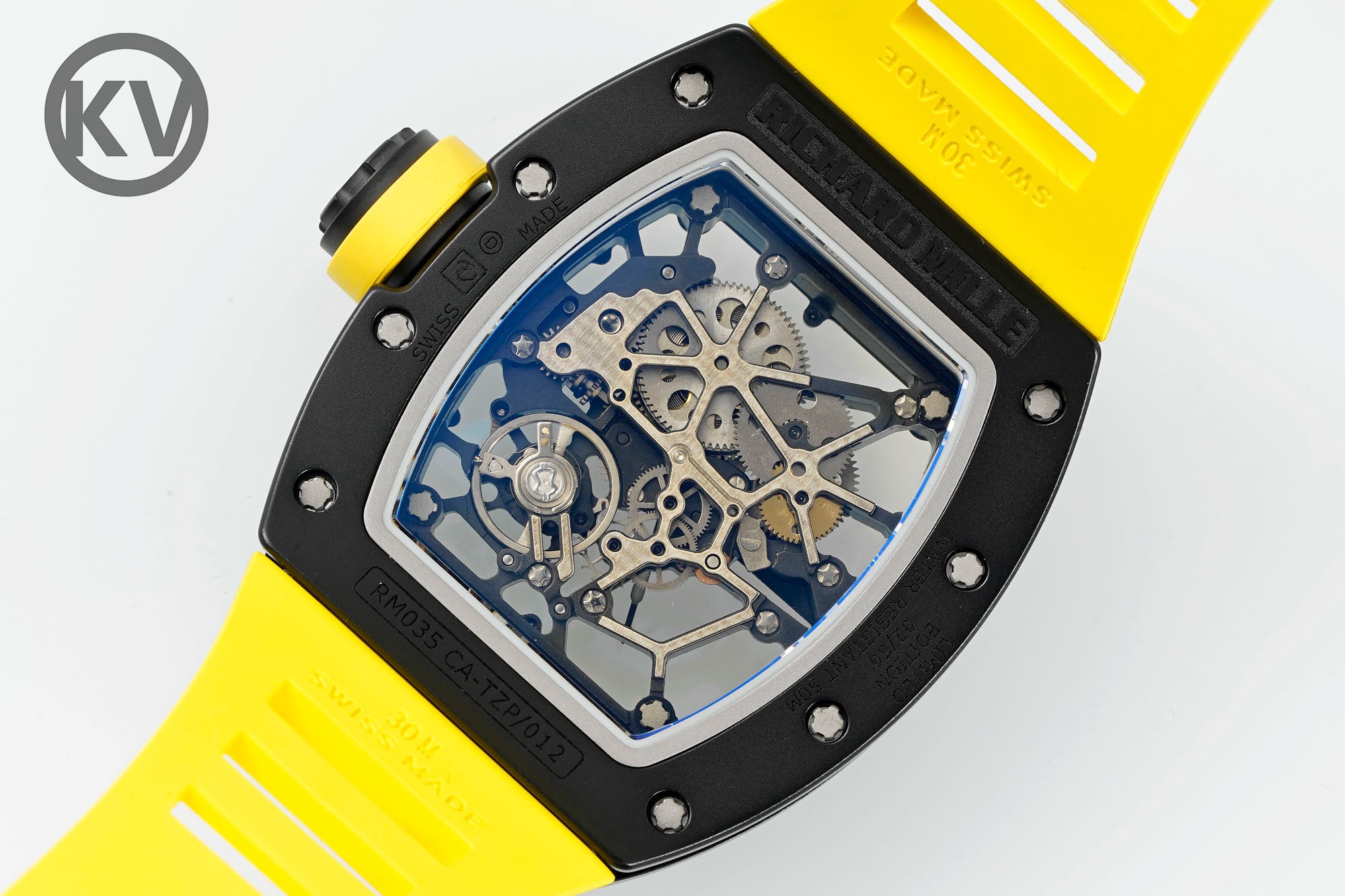 Richard Mille RM035 Americas Hollow Tonneau Mechanical Watch Magnesium Alloy Rubber Strap Multi Colors