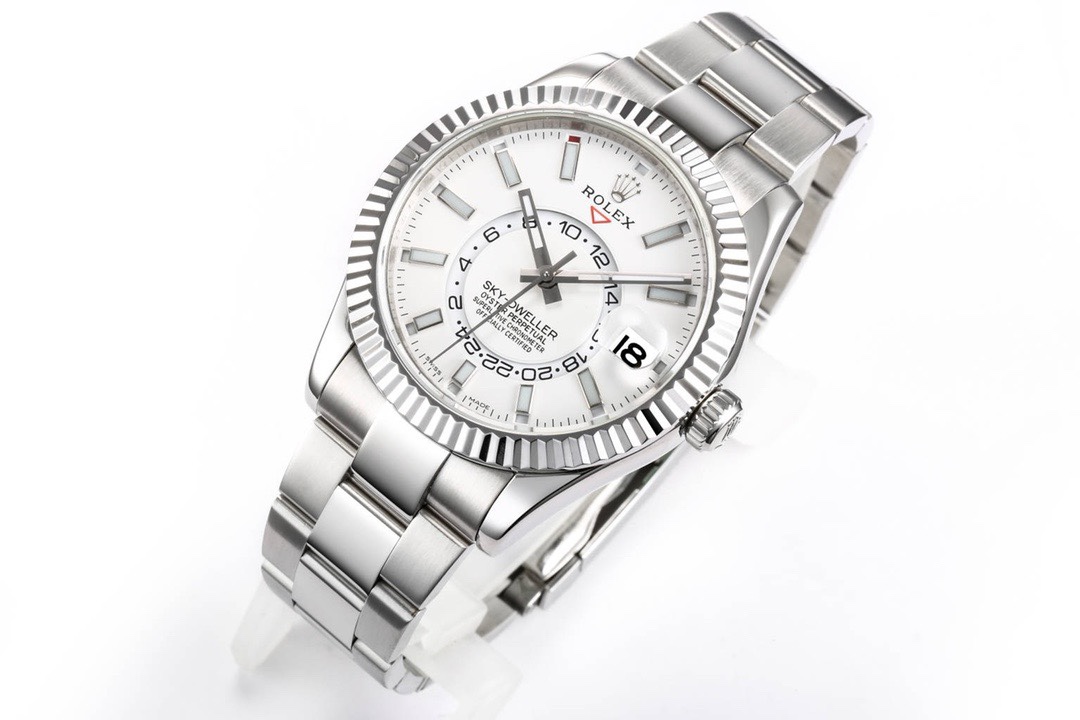 Rolex Sky‑Dweller Watch 42mm 904L Steel 9002 Automatic Movement Ring Command Bezel