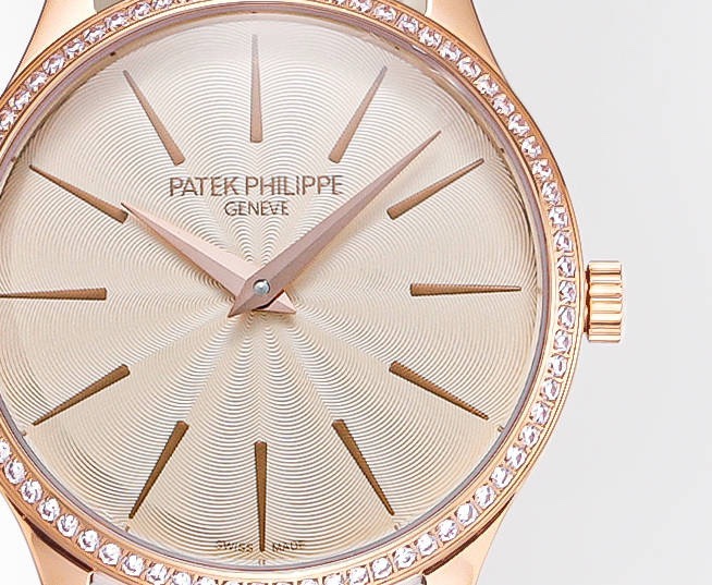 Patek Philippe Calatrava Ladies Watch 35mm | Slim Cal.240 Automatic Guilloché Dial Watch
