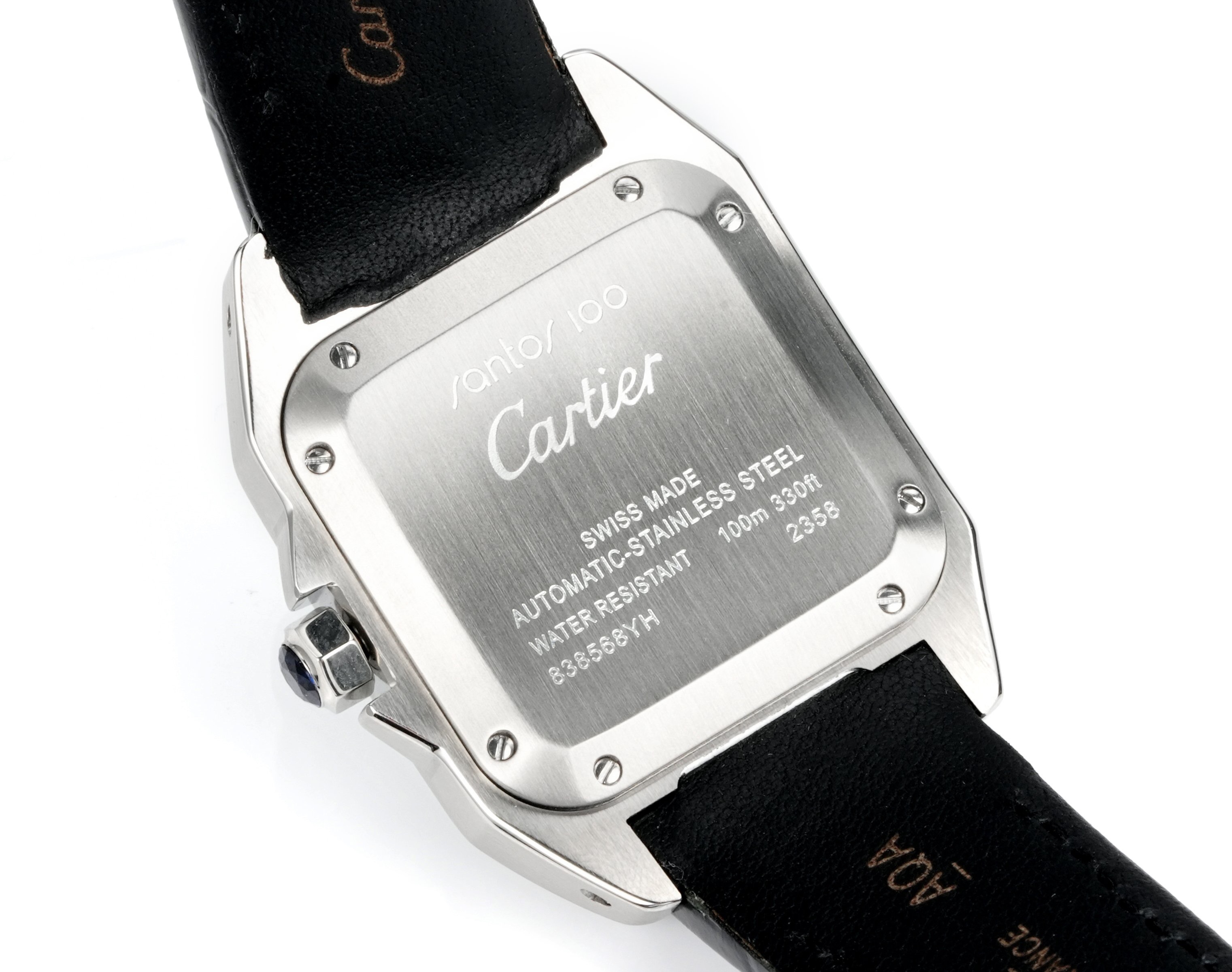 Cartier Santos 100th Anniversary Ladies Watch, Full Paved Diamond Bezel, 35.6mm