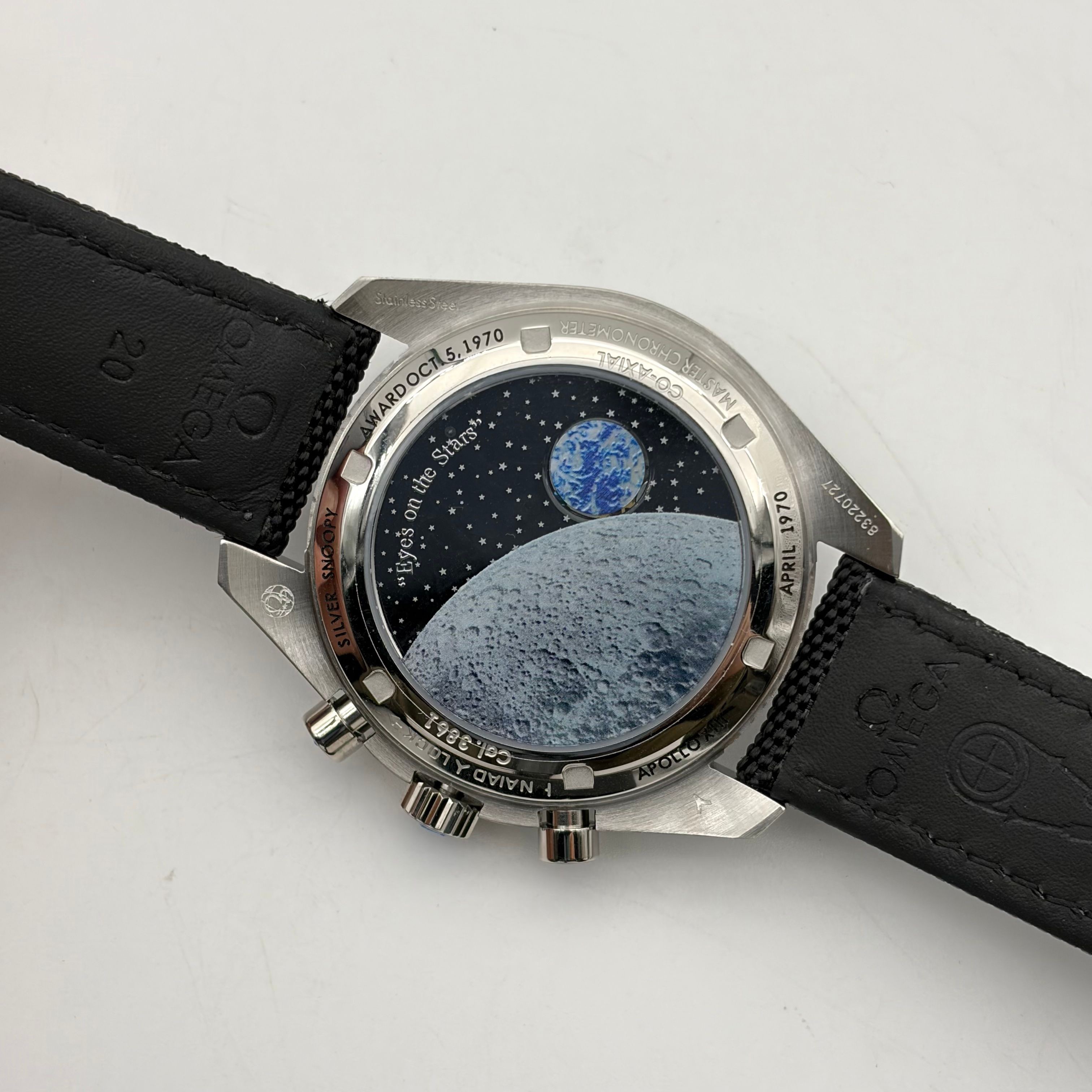 Omega Speedmaster Snoopy Award 42mm Manual Chronograph Watch Black Nylon Strap