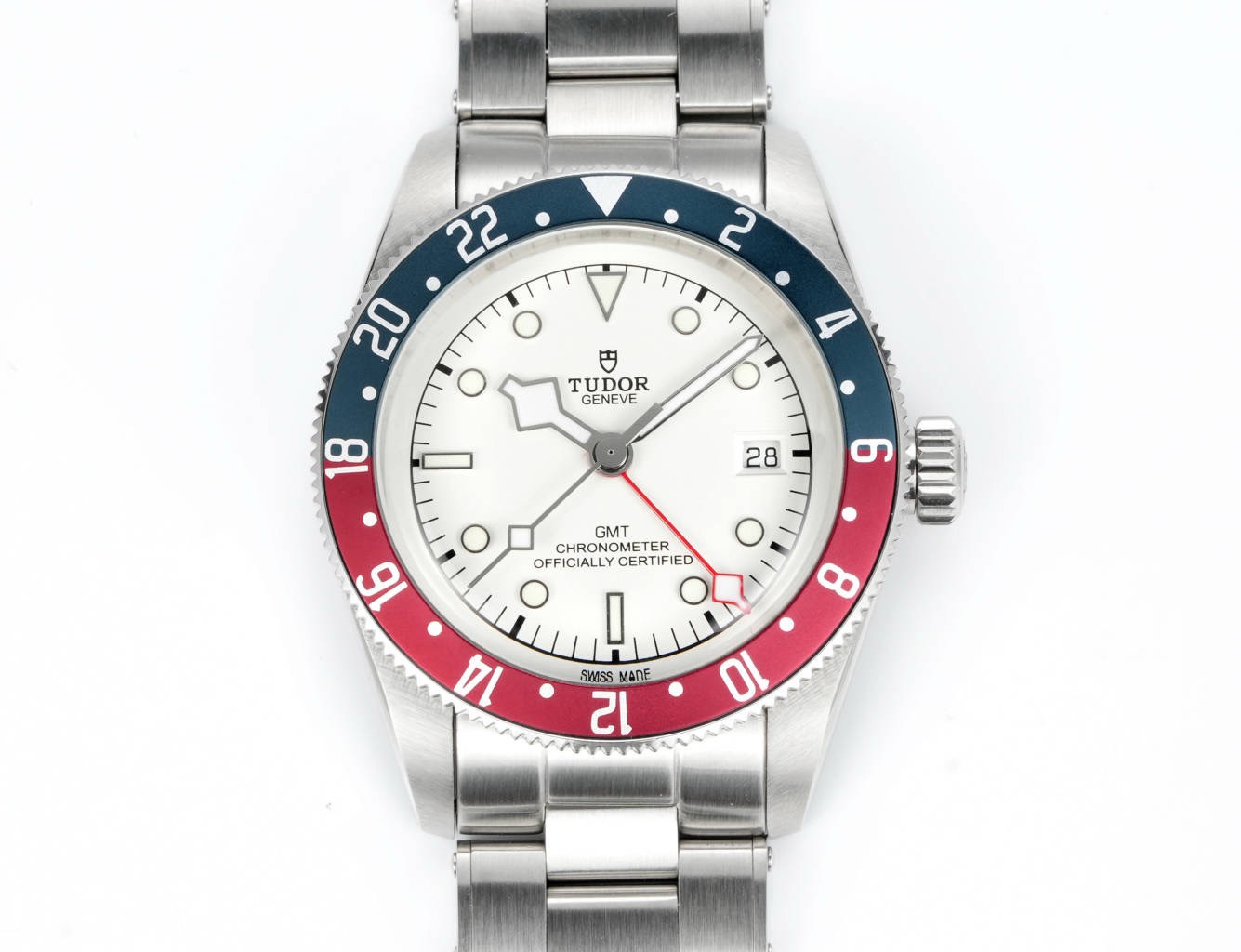 Tudor Black Bay GMT Automatic Diver Watch 41mm, Domed Sapphire Crystal, Rivet Stainless Steel Bracelet, Multiple Ceramic Bezel Color Options