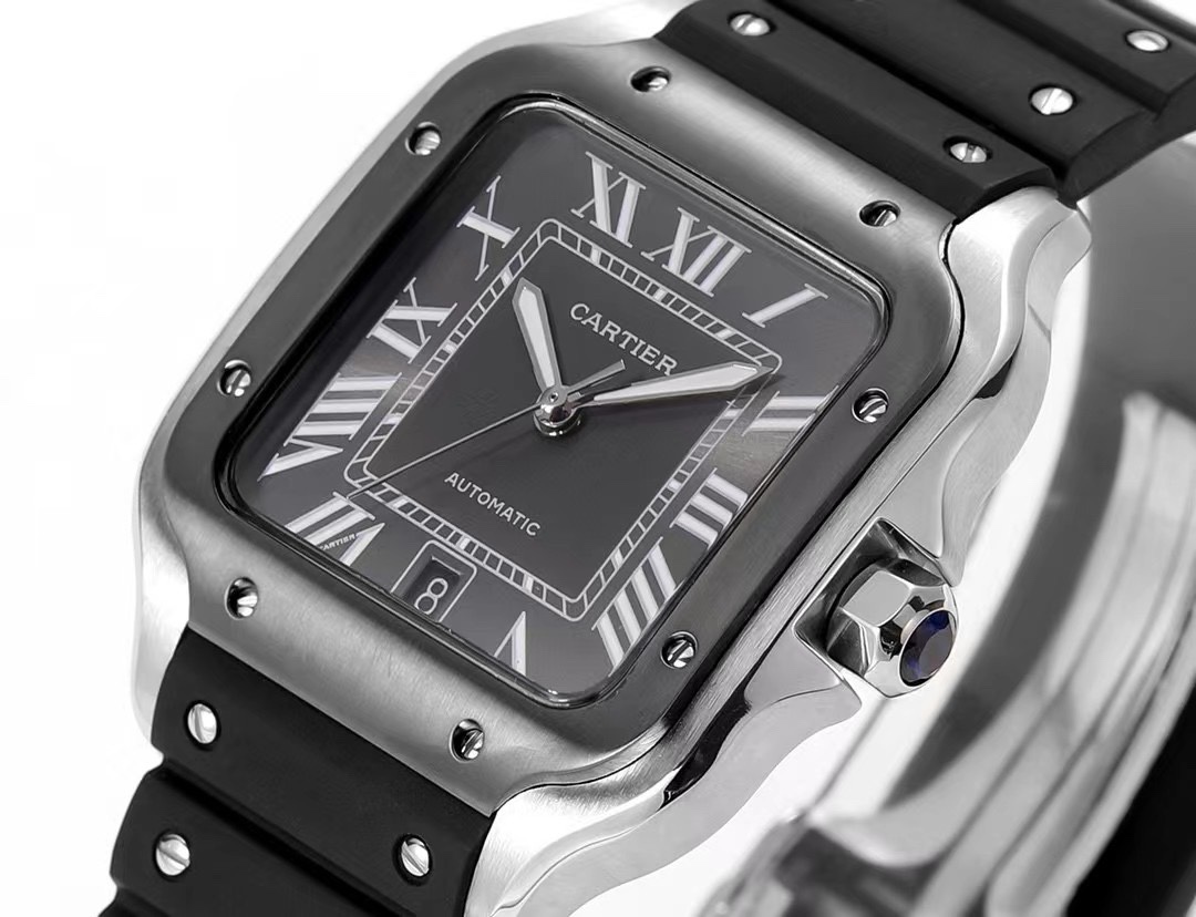 Cartier Santos Rubber Strap | THB Factory 39.8mm Automatic Watch