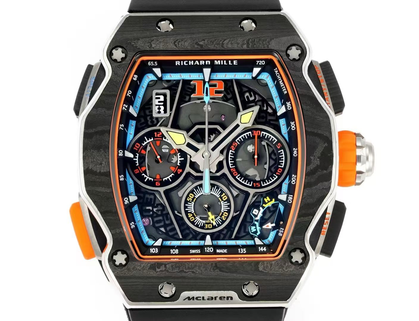 Richard Mille RM 65-01 McLaren W1 Automatic Chronograph Watch, Carbon TPT & Grade 5 Titanium Case