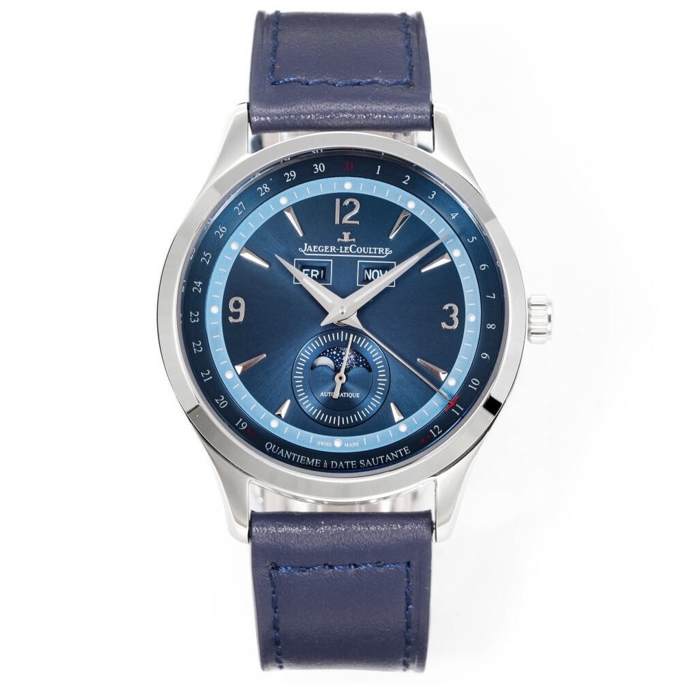 Jaeger-LeCoultre Master Calendar Moon Phase Automatic Watch 40mm Genuine Leather Strap