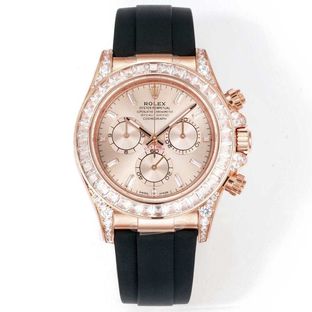 Rolex Cosmograph Daytona 40mm N+ Factory V2 Weighted Baguette Bezel Automatic Watch