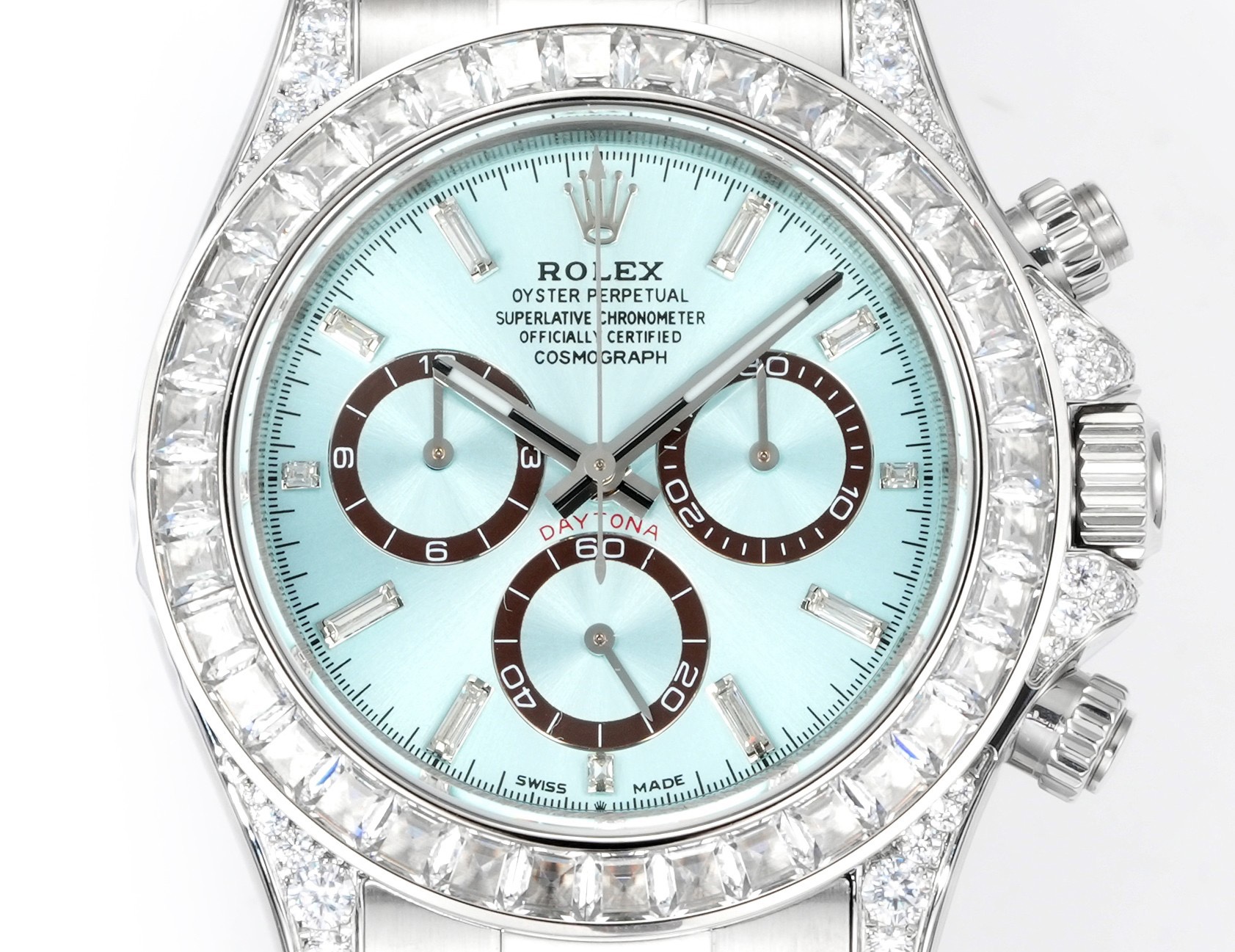 Rolex Cosmograph Daytona 40mm N+ Factory V2 Weighted Baguette Bezel Automatic Watch