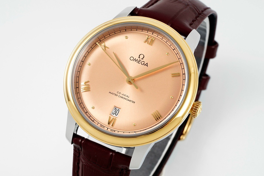 Omega De Ville Power‑Reserve Automatic Mechanical Watch, Genuine Calfskin Leather Strap