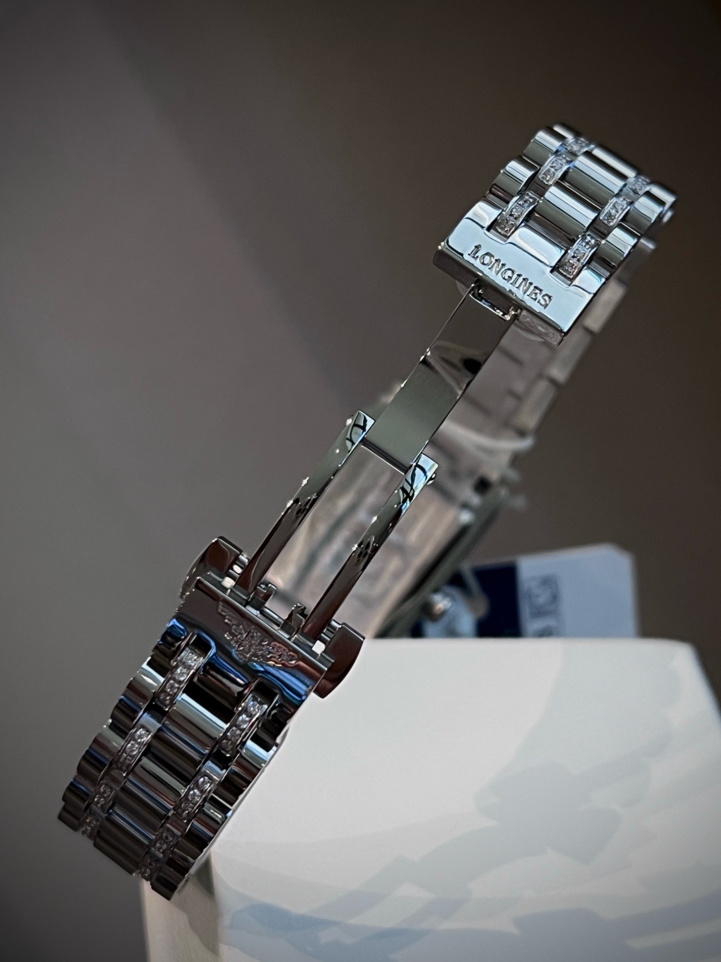 Longines DolceVita Rectangle Women Watch, Two-Hands Steel Band Luxury Dress Watch
