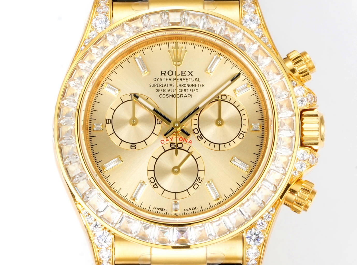 Rolex Cosmograph Daytona 40mm N+ Factory V2 Weighted Baguette Bezel Automatic Watch