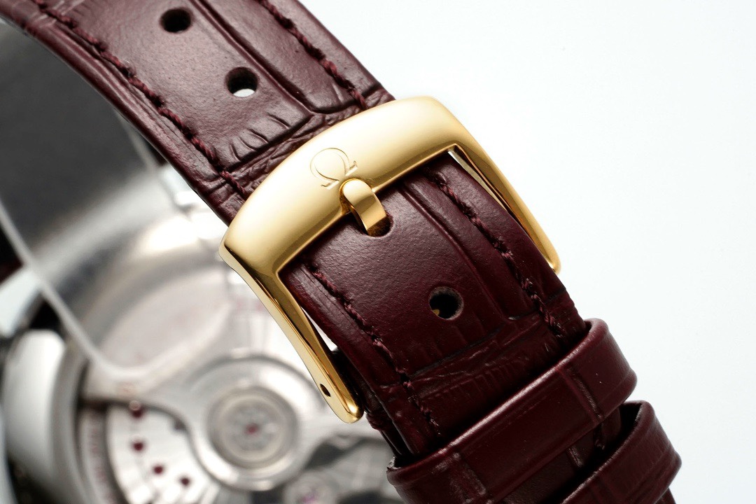 Omega De Ville Power‑Reserve Automatic Mechanical Watch, Genuine Calfskin Leather Strap