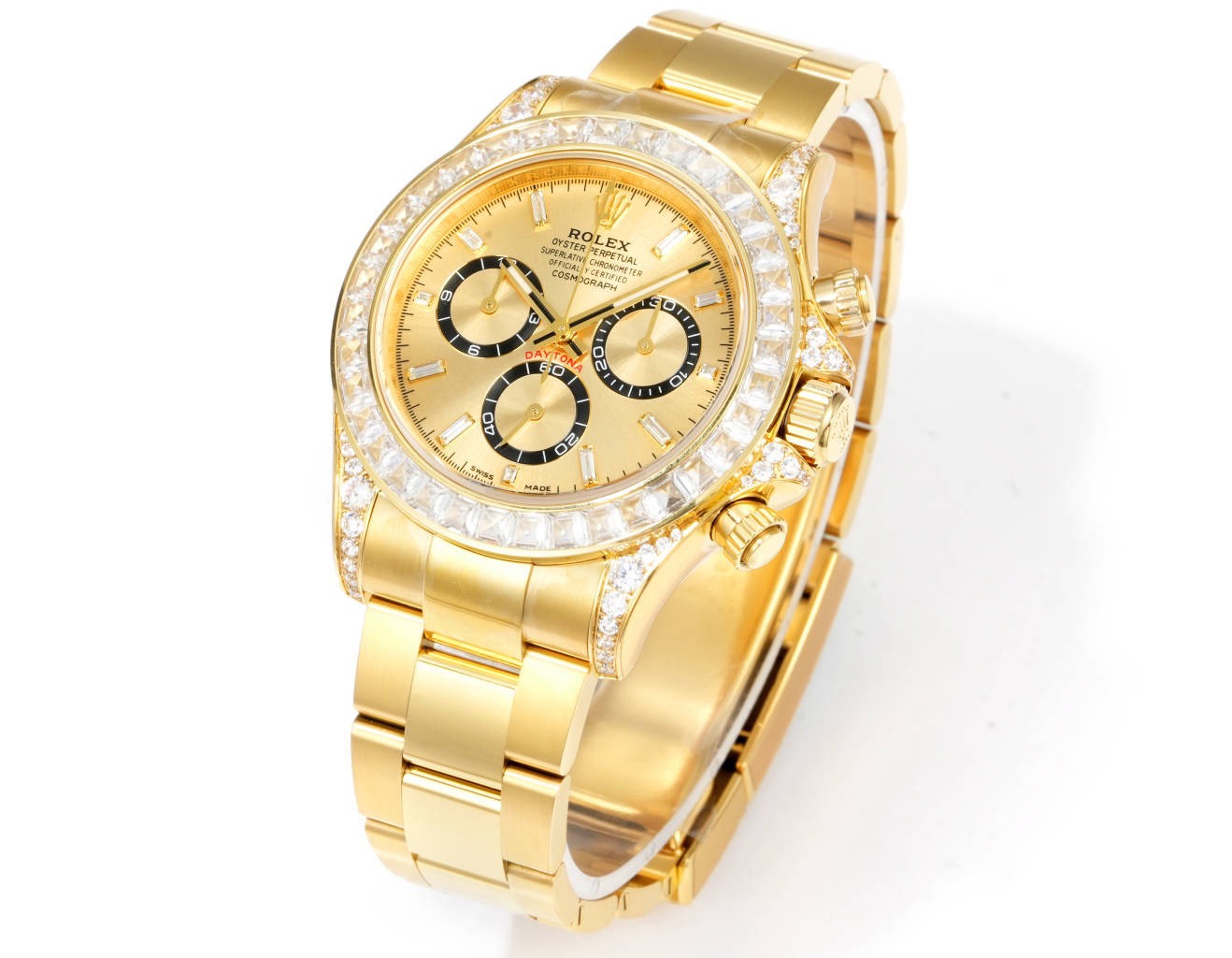 Rolex Cosmograph Daytona 40mm N+ Factory V2 Weighted Baguette Bezel Automatic Watch