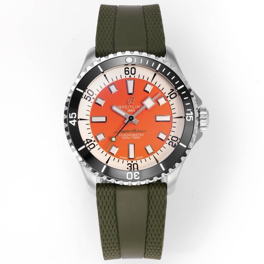 BREITLING Superocean 42mm Dive Watch, GR Factory Version Luminous Dial Ceramic Bezel Rubber Strap Multiple Colors
