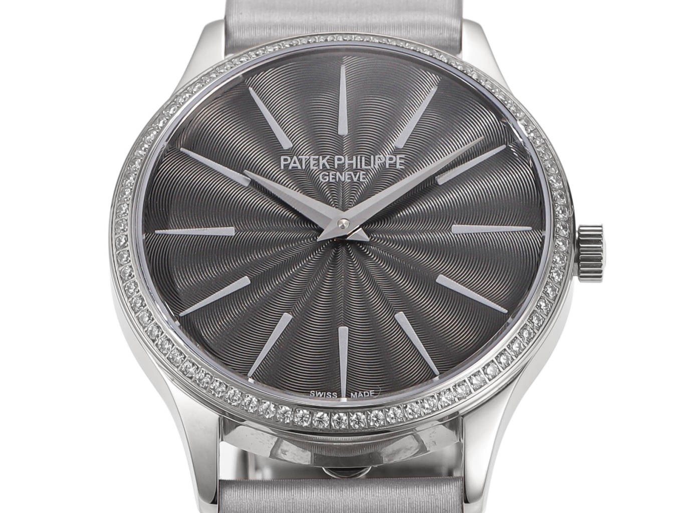 Patek Philippe Calatrava Ladies Watch 35mm | Slim Cal.240 Automatic Guilloché Dial Watch
