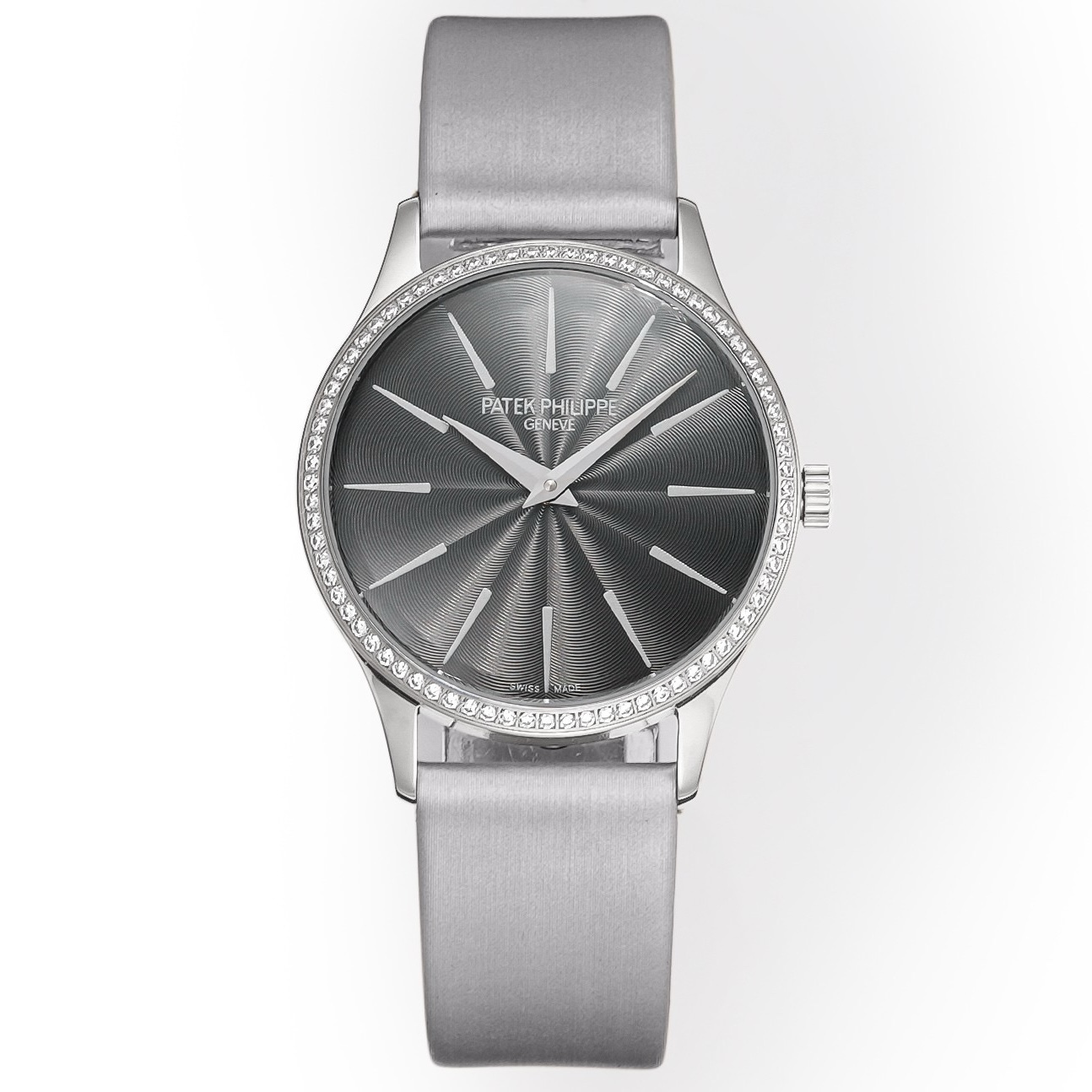 Patek Philippe Calatrava Ladies Watch 35mm | Slim Cal.240 Automatic Guilloché Dial Watch
