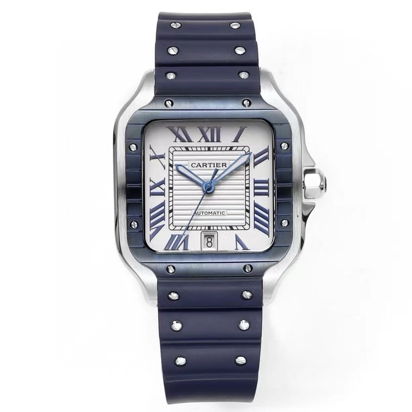 Cartier Santos Rubber Strap | THB Factory 39.8mm Automatic Watch