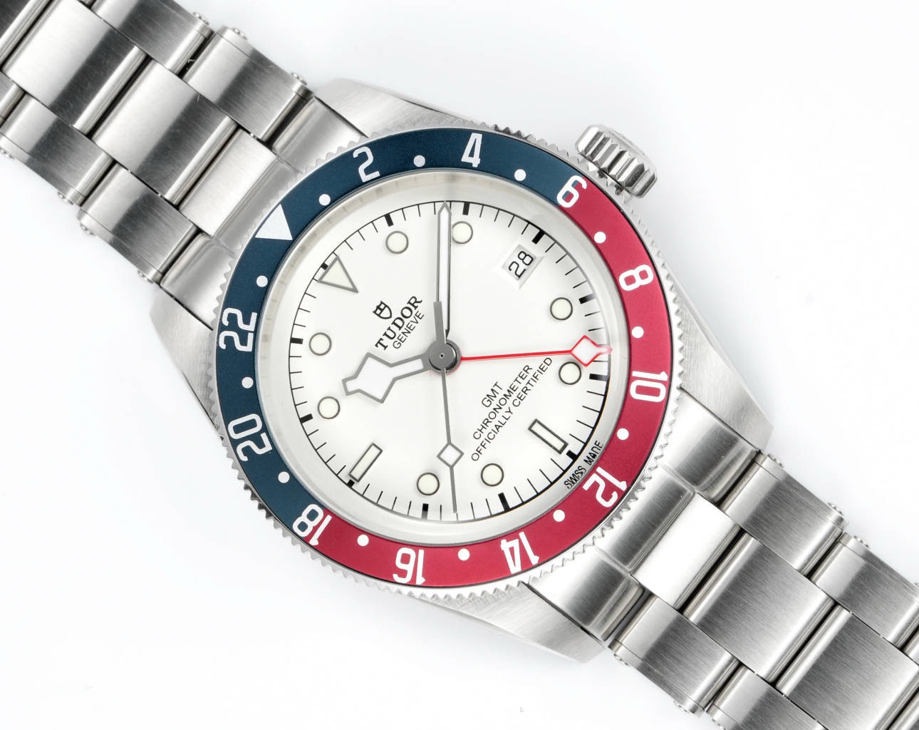 Tudor Black Bay GMT Automatic Diver Watch 41mm, Domed Sapphire Crystal, Rivet Stainless Steel Bracelet, Multiple Ceramic Bezel Color Options