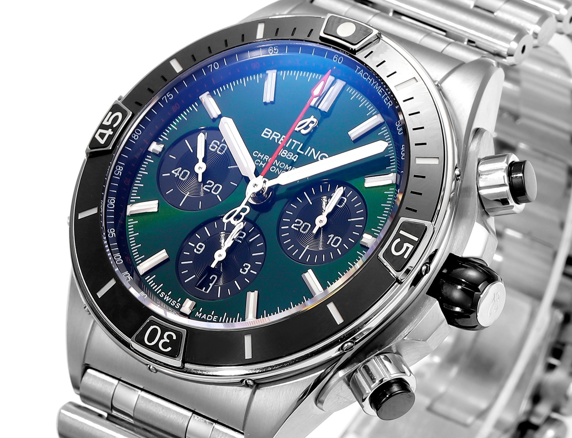 BREITLING Chronomat 44mm Automatic Chronograph Watch, BLS Factory Ceramic Bezel Timepiece