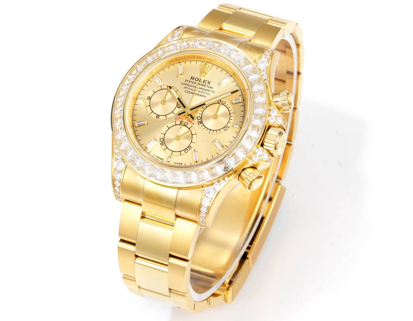 Rolex Cosmograph Daytona 40mm N+ Factory V2 Weighted Baguette Bezel Automatic Watch